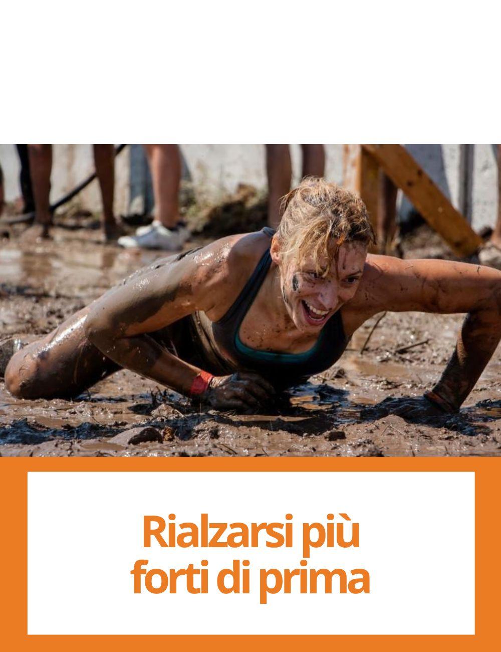 Immagine con link ad articoli su temi simili. L'immagine di una donna che si rialza dal fango rimanda all'articolo intitolato: Rialzarsi piu' forti di prima