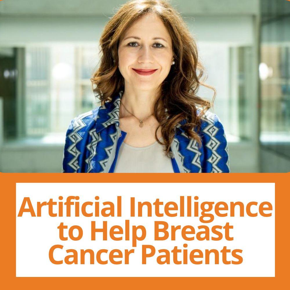 Link to related stories. Image: photo of Oriana Ciani. Story headline: Artificial Intelligence to Help Breast Cancer Patients
