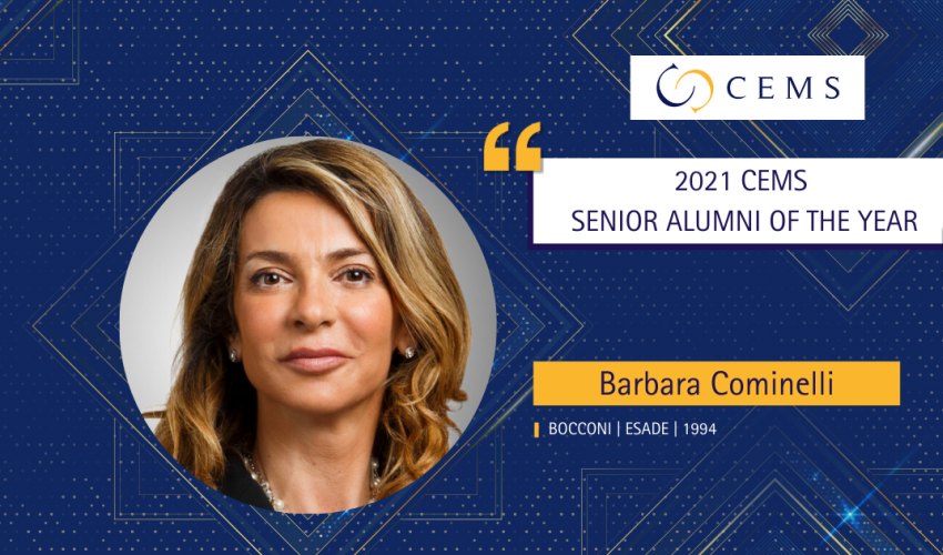Barbara Cominelli e' la CEMS Senior Alumni dell'anno 2021