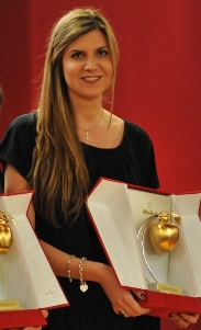Barbara Torre accepting the award